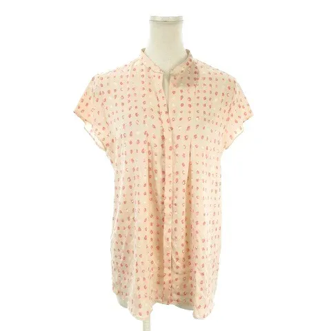 【中古】B&Y ユナイテッドアローズ BEAUTY&YOUTH ビューティー&ユース シャツ ブラウス ピンク 総柄 バンドカラー 半袖 /AO21 ■GY08 レディース 【ベクトル 古着】 260917