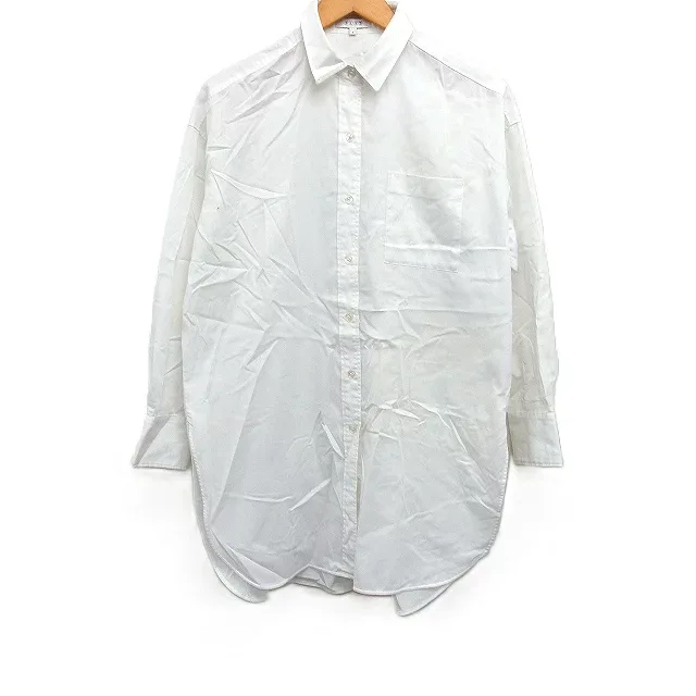 【中古】プラステ PLST シャツ チュニック 長袖 無地 綿混 S ホワイト 白 /FT33 レディース 【ベクトル 古着】 260924