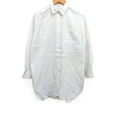 【中古】プラステ PLST シャツ チュニック 長袖 無地 綿混 S ホワイト 白 /FT33 レディース 【ベクトル 古着】 260924