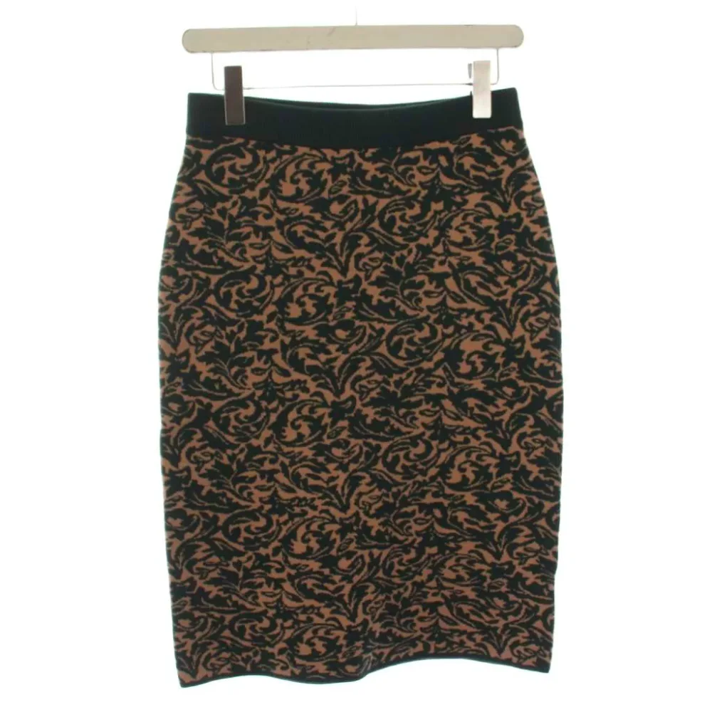 【中古】ドリスヴァンノッテン DRIES VAN NOTEN タイトスカート ひざ丈 総柄 ウール S 緑 茶 /BM レディース 【ベクトル 古着】 261020