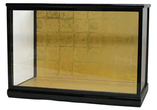 人形ケース ガラスケース 間口55×奥行31×高さ35cm(ケース内寸) 黒桑塗り 木目込人形 雛人形 ひな人形 コレクションケース