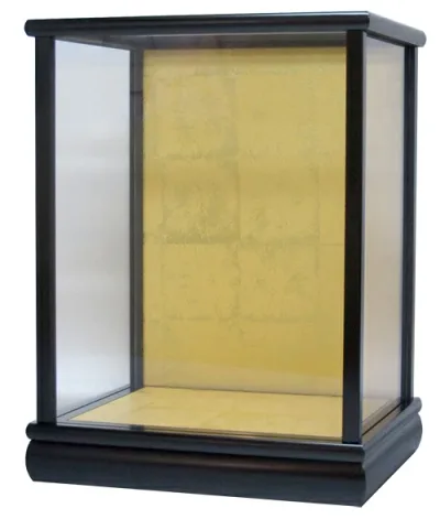 Doll case 337 Width 29 x Depth 24 x Height 40 cm (inner case dimensions) Black painted Honkabuse style Glass case Hakata doll Ichimatsu doll