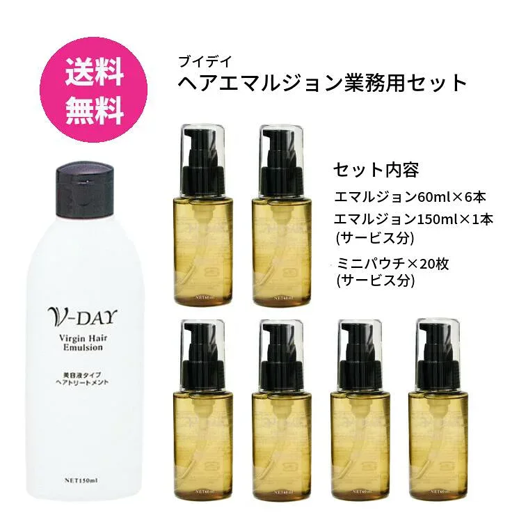 ブイデイ ヴァージンヘア エマルジョン業務用セット 洗い流さないタイプのヘアトリートメント