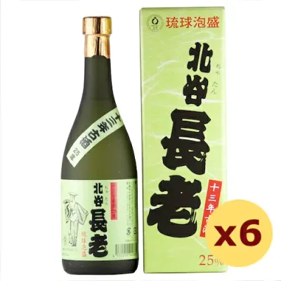 北谷長老 13年 25度,720ml × 6本セット / 北谷長老酒造 / 四合 泡盛 古酒 贈り物 お歳暮 お中元 ギフト 敬老の日 父の日 家飲み 宅飲み