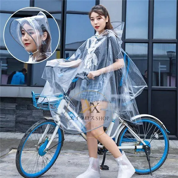 レインコート レディース 男女兼用 透明 自転車 反射テープ リュック対応 雨具 ポンチョ ぬれない カッパ 通学通勤 防水 梅雨対策 アウトドア