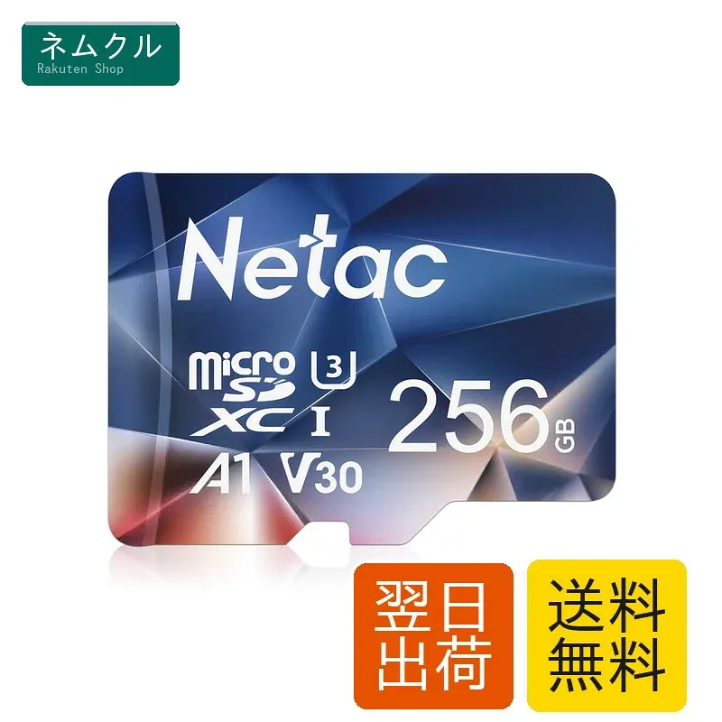 Netac microSD 256GB 最大100MB/s microSDXC UHS-I U3 A1 V30 C10 Full HD Nintendo Switch対応 メーカー正規品認証 - P500256