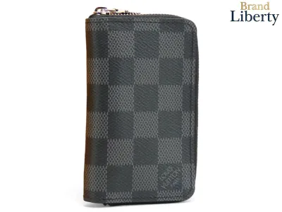 【新品同様】ルイヴィトン LOUIS VUITTON ダミエグラフィット ジッピーコインパース カードケース 名刺入れ コインケース 小銭入れ コンパクト財布 ブラック PVC N63076 【中古】