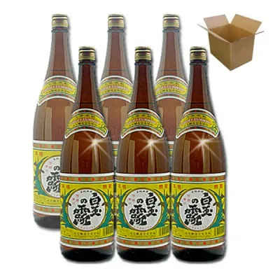 【ダンボール】白玉の露 〔1800ml×6〕25度 【送料無料】≪包装のし不可≫【白玉醸造】【常温便限定】 芋焼酎/6本セット/お酒/