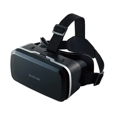 エレコム VRゴーグル スマホ用 スタンダード ピント調節 目幅調節 ヘッドバンド付き 4.7-7.0インチ iPhone Android VRヘッドセット 3D 映像 メガネ対応 VRG-M02BK ブラック