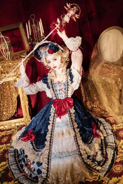 ロリータファション かわいいワンピース 大人可愛 ハロウィン イベント パーティー ロリータ ドレス コスプレ ドリーム キャロル メロディー ロリータ ティーパーティー ロングスリーブ OP ゴージャスドレス プリンセス スカート