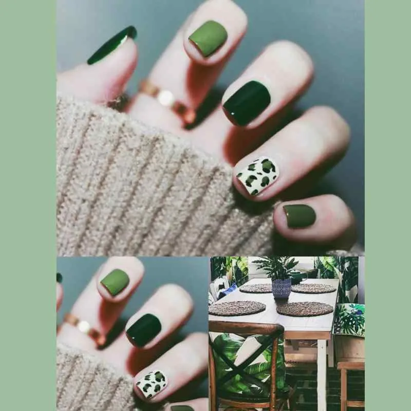 キラキラネイル ワンホンネイル チップ ネイルチップ ネイルアート かわいい 【 春】 ホワイトニング 抹 茶 グリーン イン スタイル ネイルアート 学生 ウェアラブル パッチ