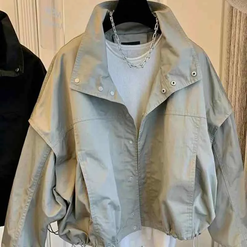 韓国 女性ジャケット おしゃれ きれいめ シンブル 体型カバー レディース コート ジャケット の 商品 レディース 春秋 ジャケット 大きいサイズ 高級 ショート ウィンドブレーカー ゆったり トップス