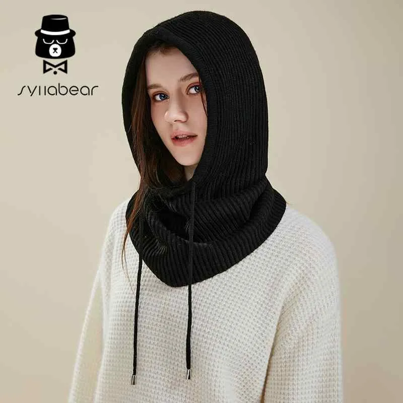 バラクラバ ウール帽 ニット帽 女性 レディース 秋冬 目出し帽 耳保護 ネック スカーフ レジャー つばなし