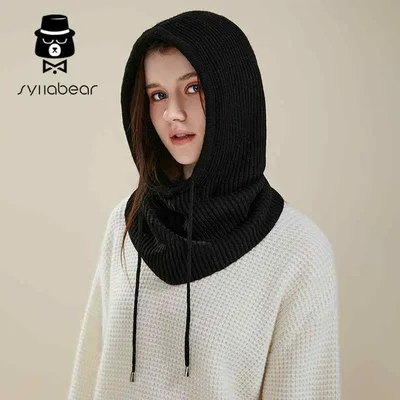 バラクラバ ウール帽 ニット帽 女性 レディース 秋冬 目出し帽 耳保護 ネック スカーフ レジャー つばなし
