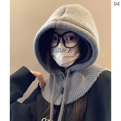 バラクラバ 女性 レディース 冬 韓国 暖かい 帽子 スカーフ ワンピース カップル 耳保護 ショール ニット帽 ウール帽 ステッチ レジャー つばなし ドーム