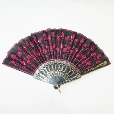 【マラソンポイント5倍】バレエ 扇子 キトリ ,025黒ピンク,ドン・キホーテのキトリ,スペインの踊り,練習用,バレエ用品,ダンス小物