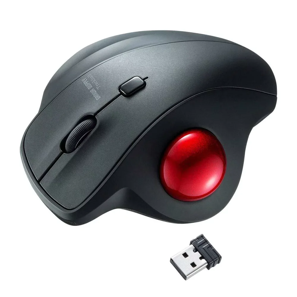 サンワサプライ ワイヤレストラックボール 静音 3ボタン 光学式 MA-WTB129BK