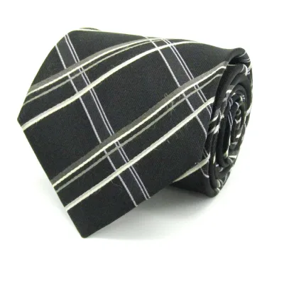 THE TIE ザタイ ブランド ネクタイ チェック柄 格子柄 シルク 日本製 メンズ ブラック 【中古】