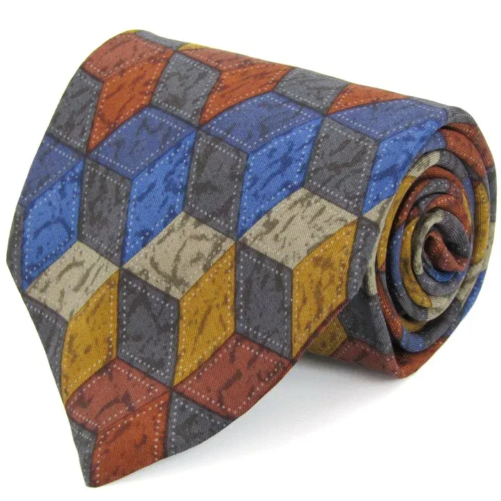 HUGO BOSS ヒューゴボス ブランド ネクタイ 総柄 シルク イタリア製 PO メンズ グレー 【中古】
