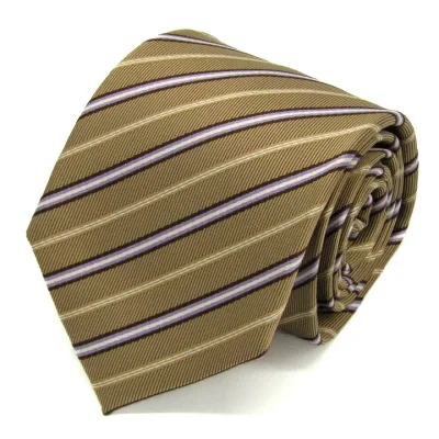 【39%OFFクーポン配布中 10/4 20:00〜10/9 01:59】THE TIE ザタイ ブランド ネクタイ ストライプ柄 グラデーション シルク PO メンズ ベージュ 【中古】