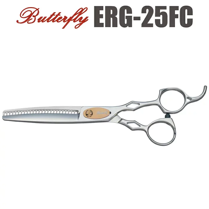 散髪 ハサミ 東京理器 Butterfly バタフライ ERG-25FC(25目 カット率約25%)OR型クシ刃 セニング 美容師 理容 理容師 はさみ シザー ヘアカット スキバサミ すき鋏 プロ用はさみ 鋏 カットバサミ セルフカット 送料無料【CP】