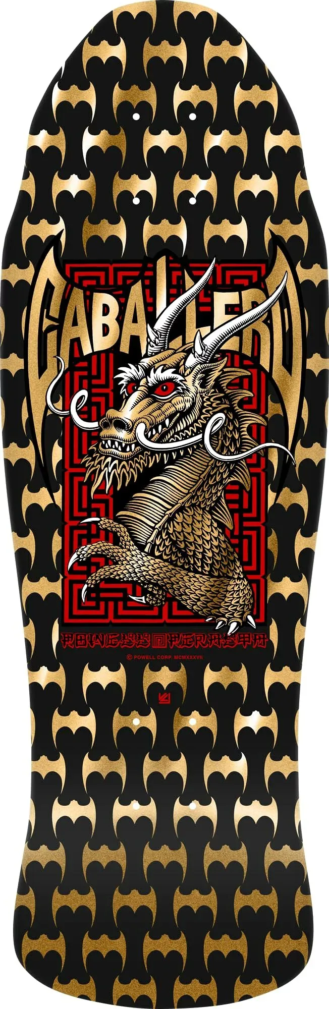 Powell Peralta Steve Caballero Street Dragon Reissue スケートボード デッキ 9.625" x 29.75" Black/Gold Foil