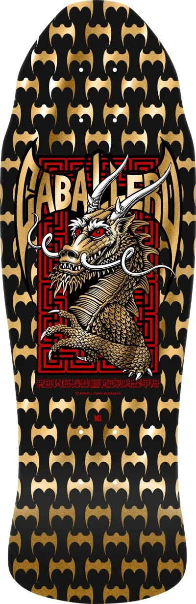 Powell Peralta Steve Caballero Street Dragon Reissue スケートボード デッキ 9.625" x 29.75" Black/Gold Foil
