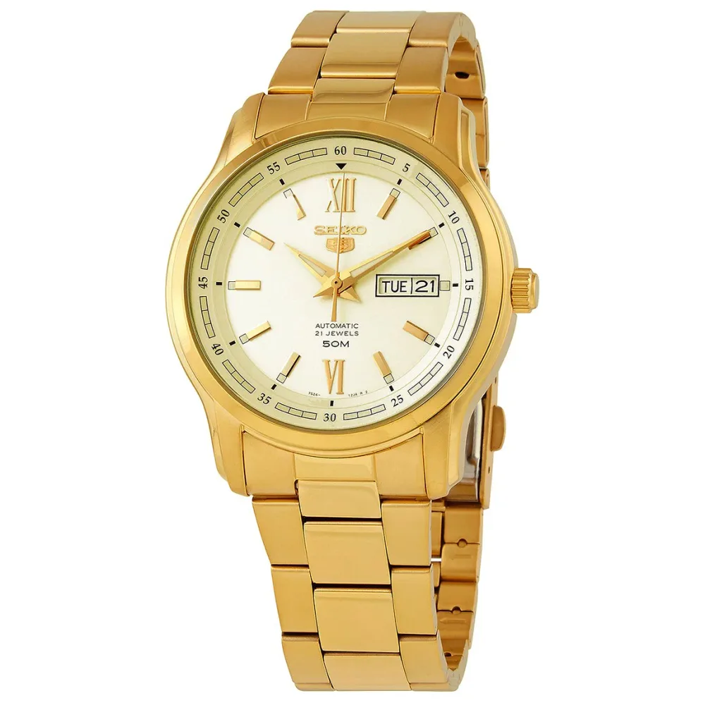 Seiko Seiko 5 腕時計 自動巻 シャンパン文字盤 ゴールド ステンレス メンズ SNKP20K1S