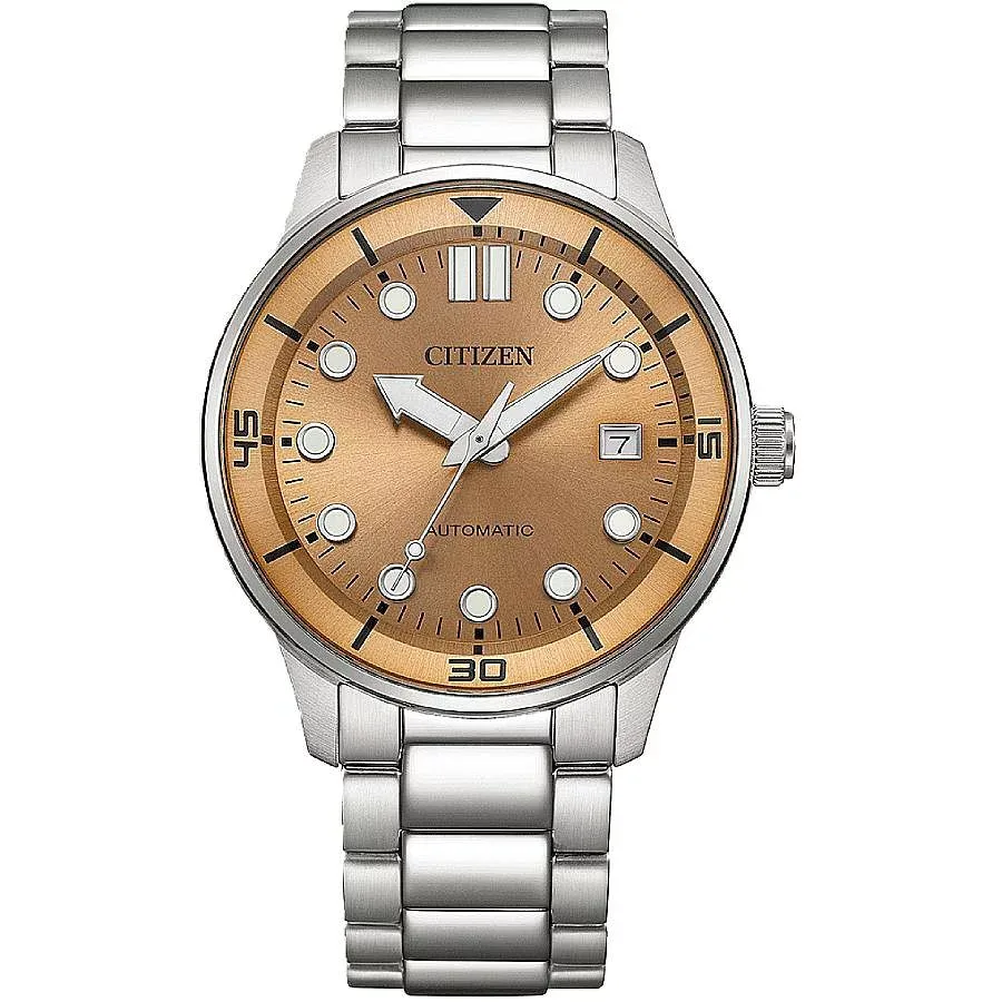 Citizen Automatic Salmon Dial 腕時計 メンズ サーモン文字盤 自動巻 ステンレス NJ0191-83X