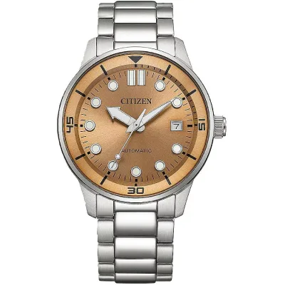 Citizen Automatic Salmon Dial 腕時計 メンズ サーモン文字盤 自動巻 ステンレス NJ0191-83X