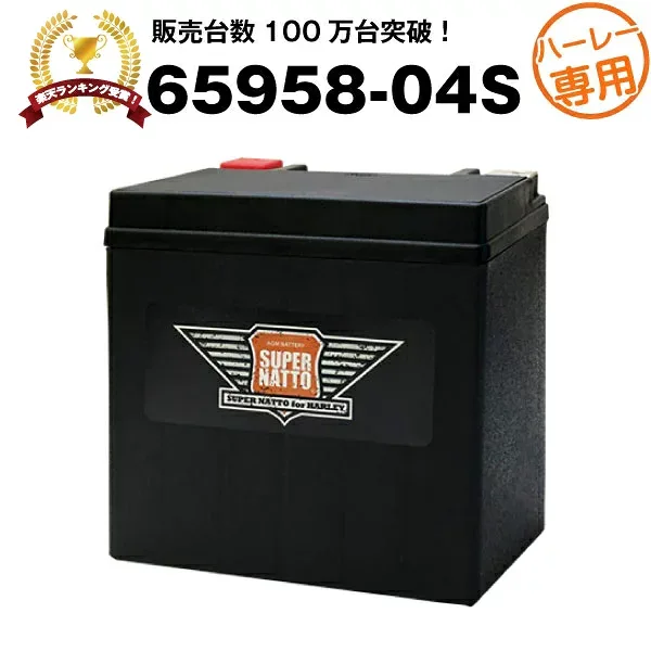 【エントリーでP10倍】ハーレー専用AGMバッテリー 65958-04S■バイクバッテリー■65958-04A 65958-04B 65958-04C互換■【100%交換保証】【最速納品】スーパーナット ハーレーバッテリー【新品】