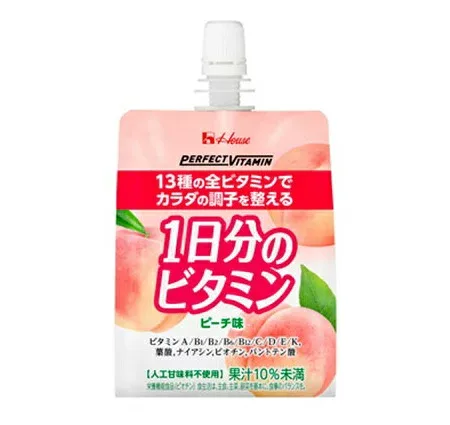 【3個セット】 ハウス パーフェクトビタミン 1日分のビタミンゼリー 食物繊維 ピーチ味 180g×6個入×3個セット 【正規品】※軽減税率対象品
