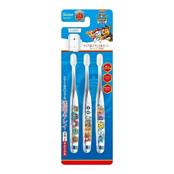 【3個セット】 スケーター クリア子ども歯ブラシ パウ・パトロール 3〜5歳用(3本入)×3個セット 【正規品】