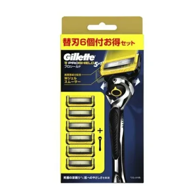【3個セット】 P&G ジレット プロシールド マニュアルホルダー カミソリ 替刃6個付(1セット)×3個セット【正規品】