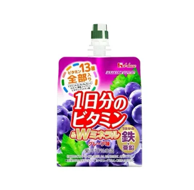 【10個セット】 ハウスウェルネスフーズ 1日分のビタミン&Wミネラルゼリー グレープ味(180g)×10個セット【正規品】※軽減税率対象品