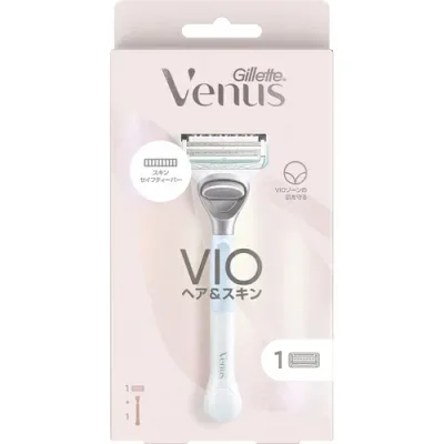 【メール便 送料無料】P&Gジレット ヴィーナス VIOヘア&スキンカミソリ 本体+替刃1個付 (1セット)脱毛 VIOケア シェービング Gillette Venus