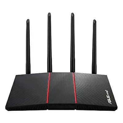 【中古】 ASUSTek WiFi 無線 ルーター WiFi6 1201+574Mbps デュアルバンド RT-AX55/B (A) メッシュ機能付 3階建 / 4LDK PS5/ Switch/スマホ 対応