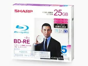 【中古】 SHARP 録画用ブルーレイディスク BD-RE 25GB(1層) 1-2倍速対応 繰り返し録画用 インクジェットプリンタ対応 5枚入り VR-25BE5