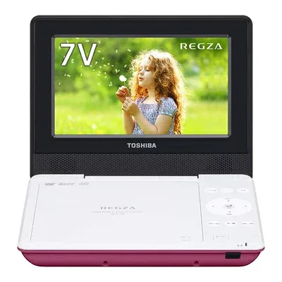 【中古】 東芝 7型ポータブルDVDプレーヤーピンクCPRM対応TOSHIBA REGZA レグザポータブルプレーヤー SD-P710SP