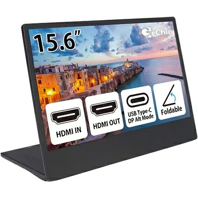 【中古】 GeChic モバイルモニター On-Lap M505E 15.6インチ フルHD(1920x1080)液晶 USB Type-C/HDMI ハイブリッド映像入力 HDMI出力 IPS液晶 ブルーライト軽減 在宅ワーク用