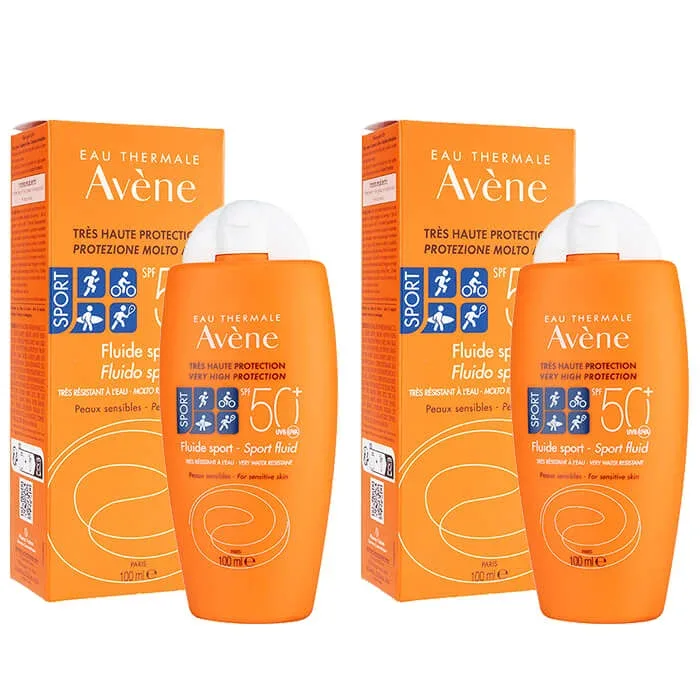 アベンヌ スポーツフルイド SPF50+ 100ml 2本 Avene Fluide Sport 敏感肌 顔 体 国際書留郵便発送 海外通販 正規品 日時指定不可