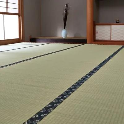 純国産 い草 上敷き カーペット 糸引織 『梅花』 本間8畳(約382×382cm)