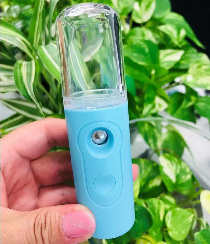 ナノミストスプレー Nano Mist spray 水色 ピンク ホワイト 桃 ナノ ハンディミスト スチーマー 保湿 補水 美肌 毛穴ケア 潤い 乾燥 USB充電式 携帯 コンパクト 美顔器 フェイススチーマー スチーム スキンケア 美白 美容家電 女性 男性 冬 プレゼント 贈り物