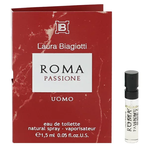 香水 LAURA BIAGIOTTI ローマ パッション ウォモ (チューブサンプル) EDT・SP 1.5ml 【送料無料】【フレグランス ギフト プレゼント 誕生日 メンズ・男性用】【ローマ ROMA PASSIONE UOMO EAU DE TOILETTE SPRAY】
