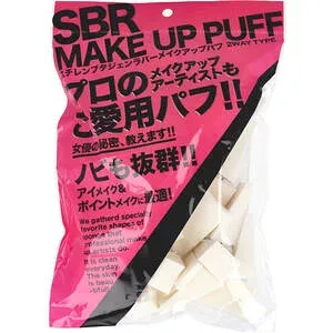 スチレンブタジェンラバー メイクアップパフ トライアングル形 30個入 NKO-4501 【スポンジパフ メイク道具 化粧雑貨 スキンケア コスメ ファンデーション】