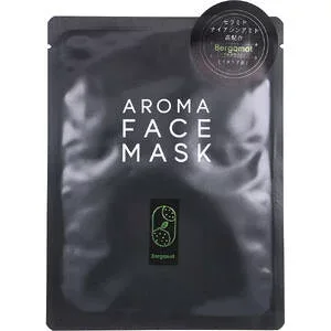 【6点までメール便可能】AROMA FACE MASK(アロマフェイスマスク) ベルガモット 1枚入 【シートマスク 美容マスク スキンケア 天然ヒト型セラミド ナイアシンアミド ヒアルロン酸 天然精油】
