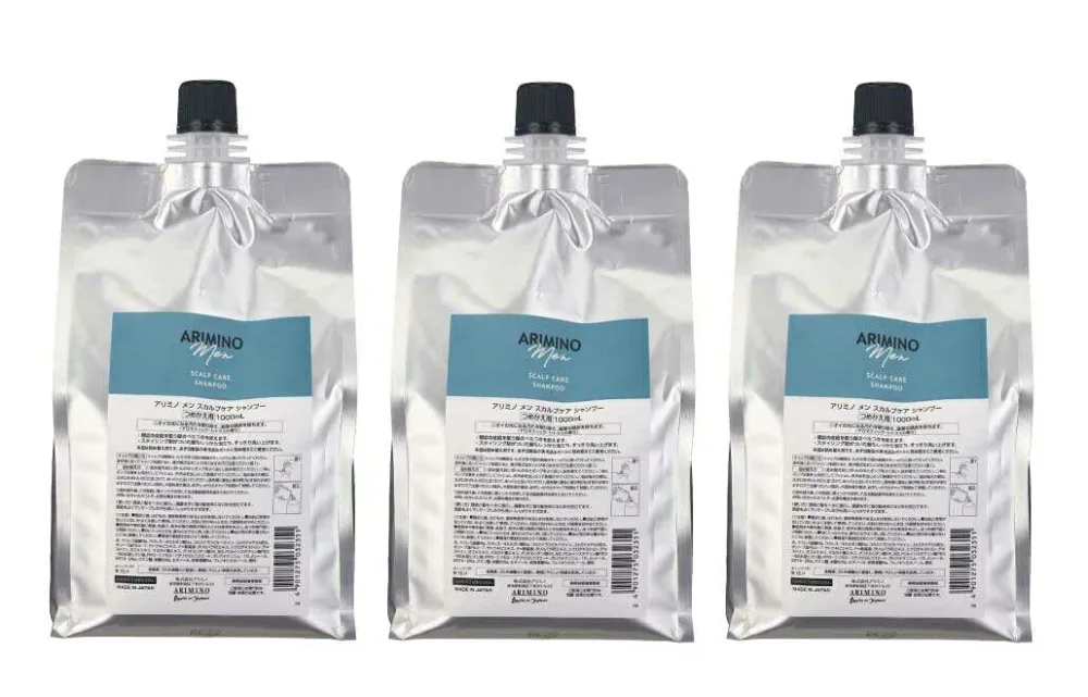【3個】アリミノ メン スカルプケア シャンプー 1000ml 詰替タイプ 3個セット 【送料無料】 (男性用 頭皮ケア 美容室専売品 )