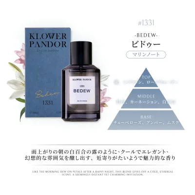 【ポイント10倍!】KLOWER PANDOR(クロワーパンド) EAU DE PARFUM 1331 FIRST TIME ビドゥー 50ml ムードフレグランス