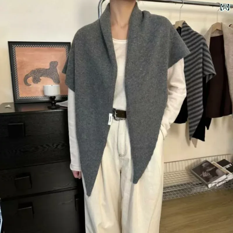 マフラー メンズ レディース 秋冬 ウール スカーフ ストール 三角ショール 暖かい 無地 シンプル グレー ワインレッド ブラウン