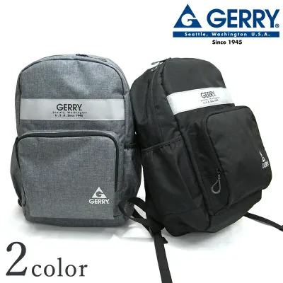 GERRY ジェリー リュック バッグ R129 ブラック グレー デイパック バックパック メンズ レディース 男女兼用 ロゴ シンプル アウトドア スポーツ カジュアル ビジネス 通勤 プレゼント ギフト